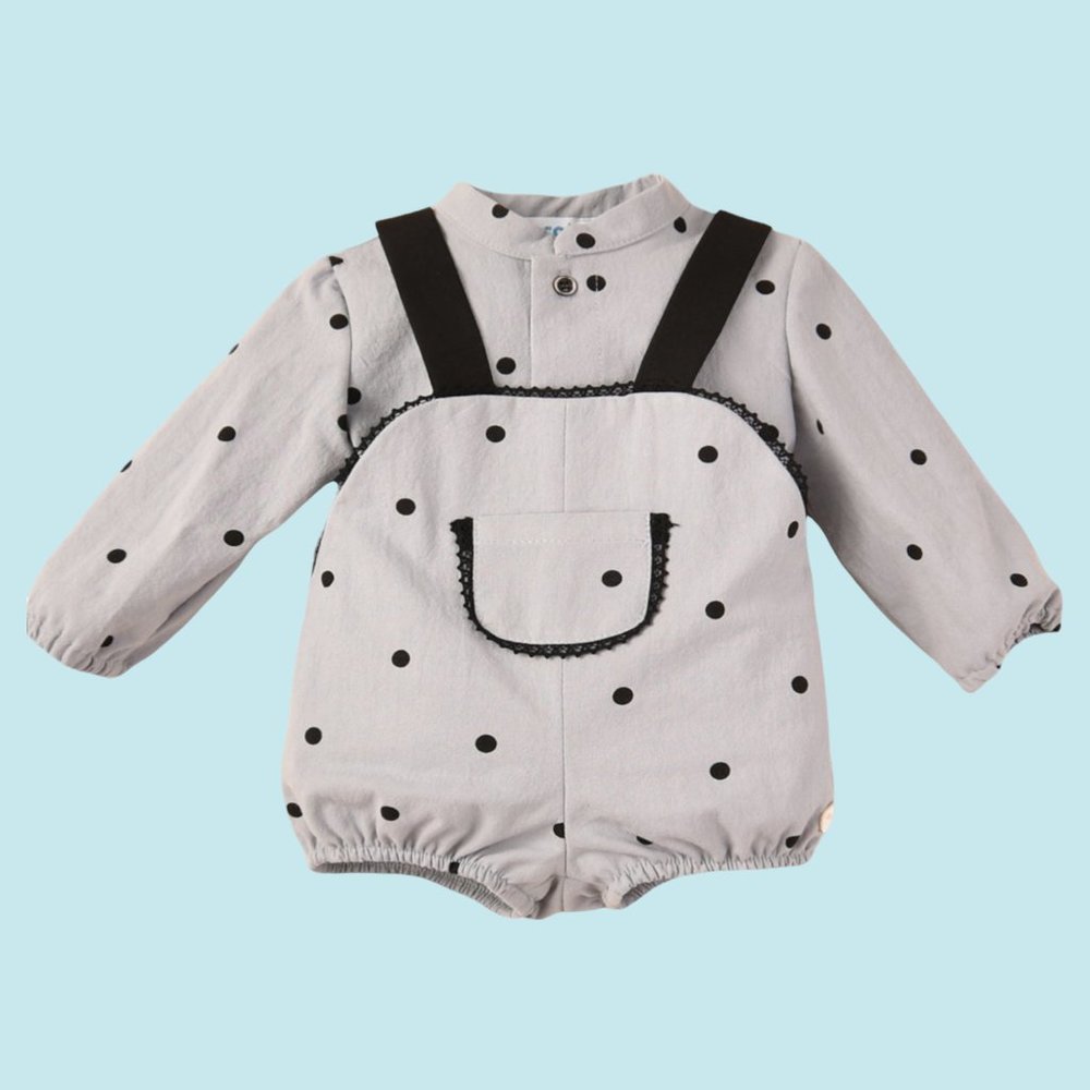 BABY BOY CLOTHES  POLKA ROMPER
